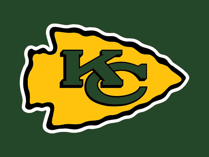 Kansas City to Green Bay colors logo iron on transfers